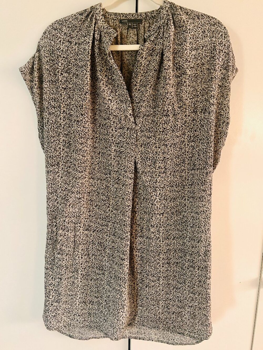 Vince Static Print Silk Tunic Dress Size: XS